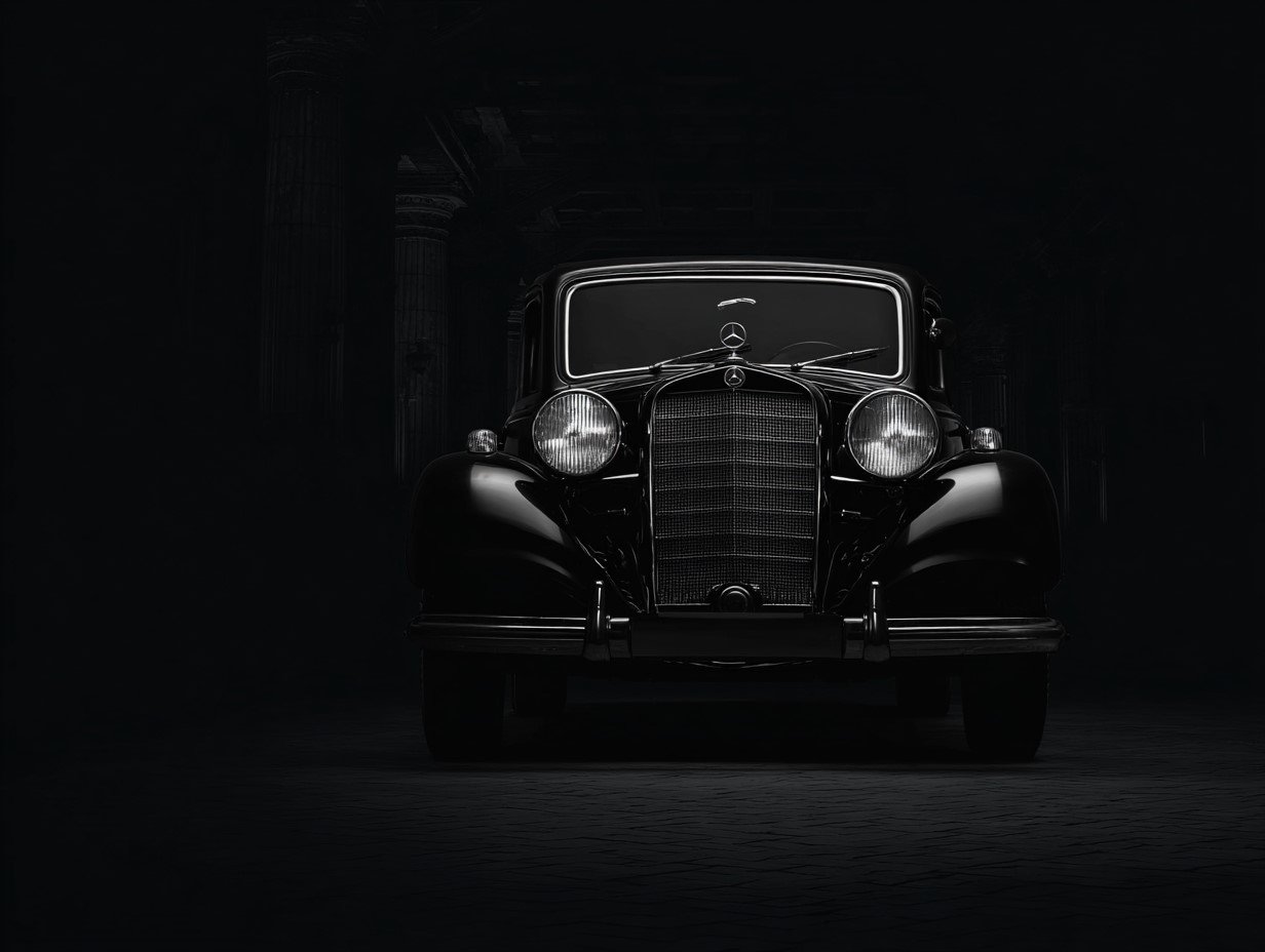 Black vintage car
